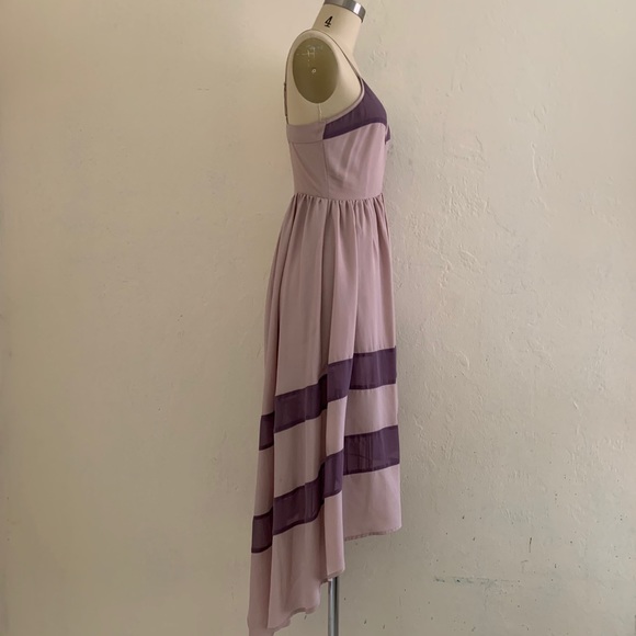 Lavender High Low Striped Dress - Picture 6 of 11